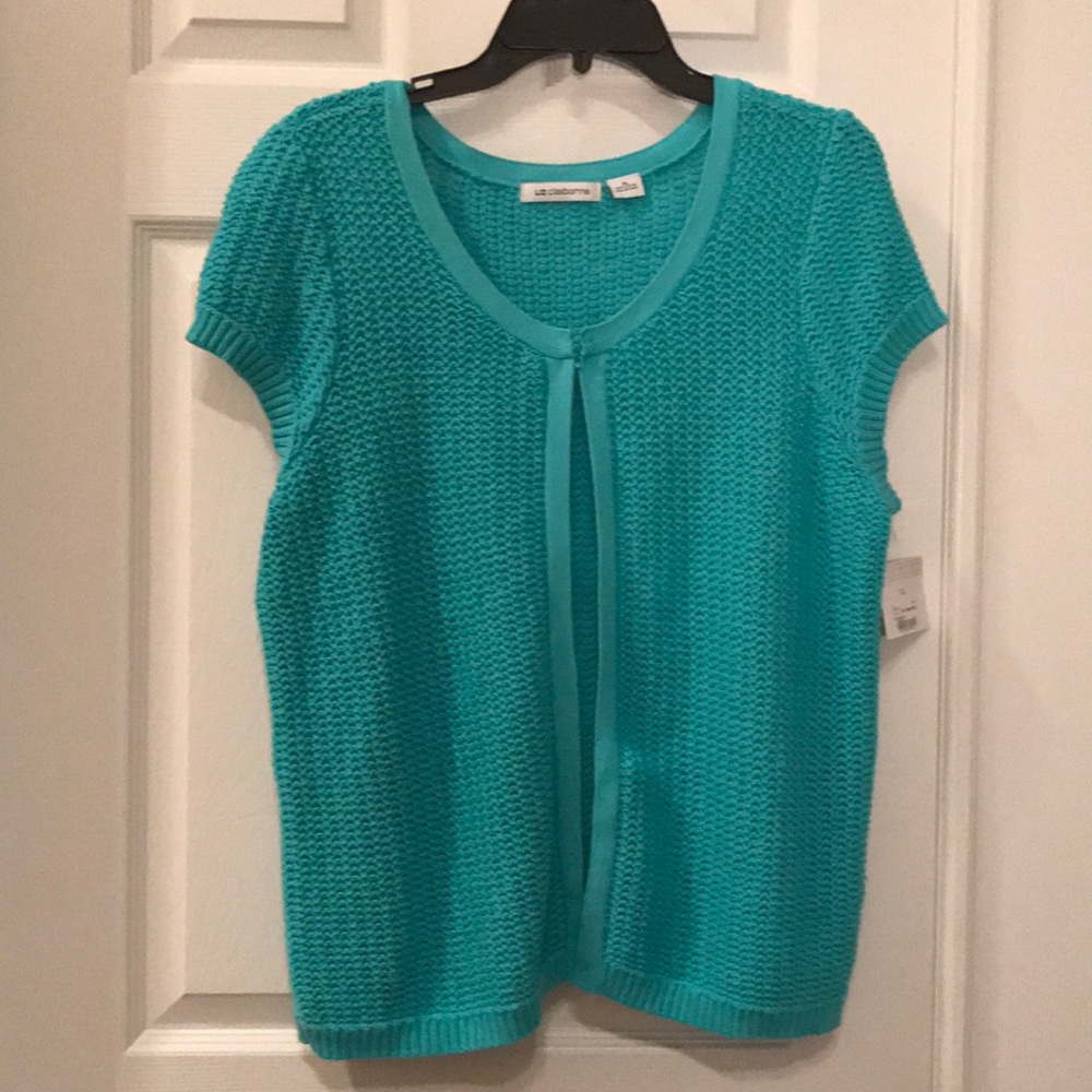 Liz Claiborne Blue Cable Knit Sweater